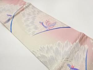 孔雀模様織出し袋帯